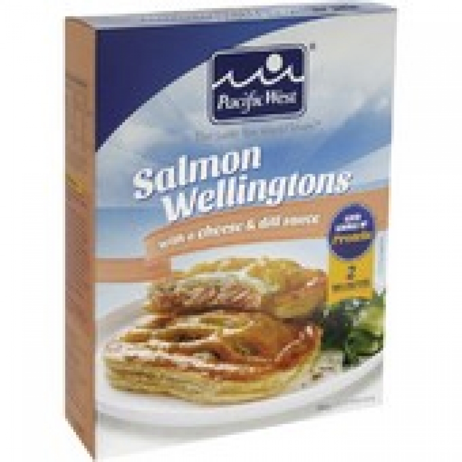 Pacific West Frozen Salmon Wellingtons with Cheese & Dill Sauce 280g