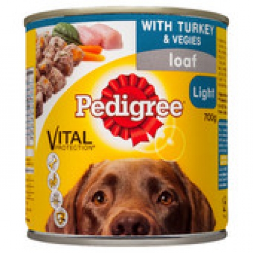 Pedigree Loaf with Turkey & Veggies Canned Dog Food 700g