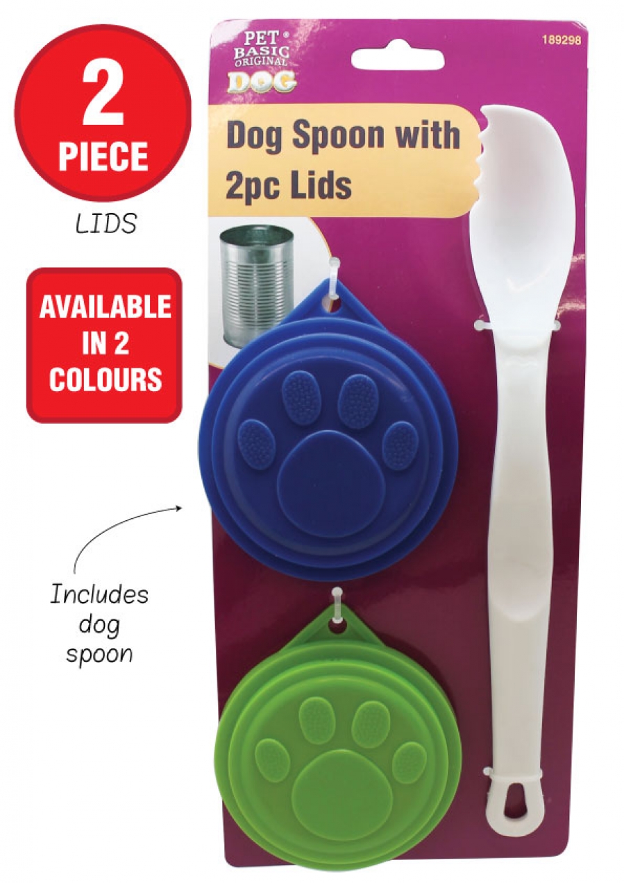 Pet Basic Dog Spoon & 2 Piece Lids