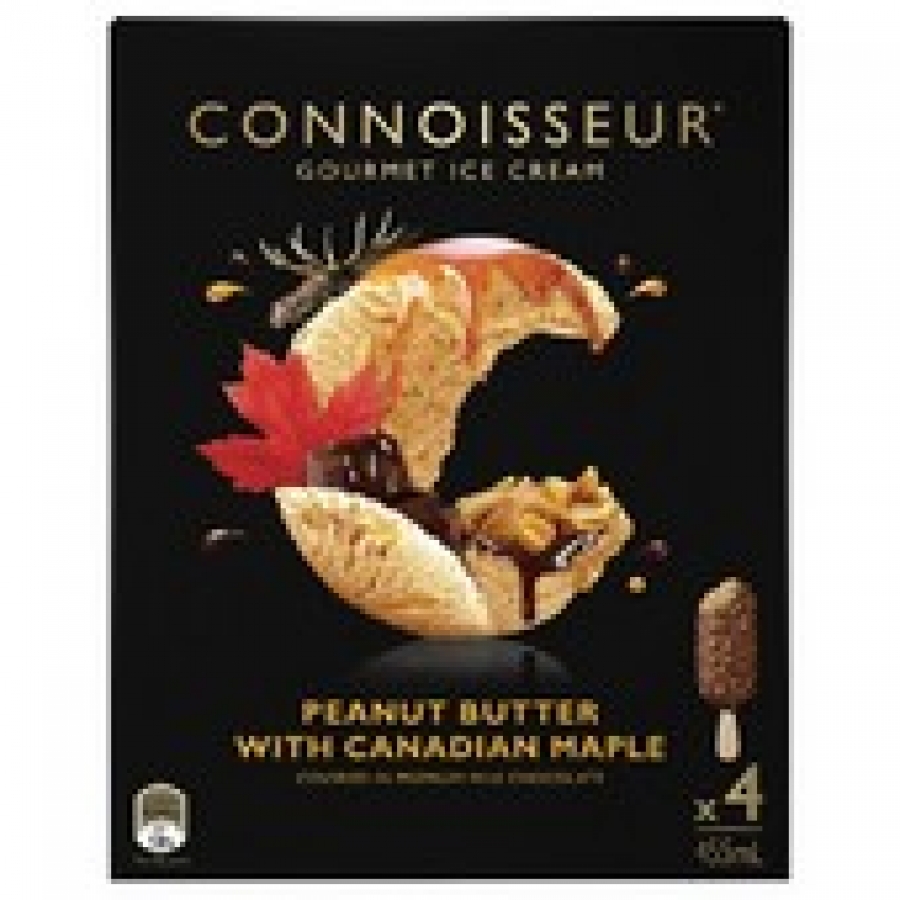 Peters Connoisseur Peanut Butter with Canadian Maple Ice Cream 4 pack 455mL