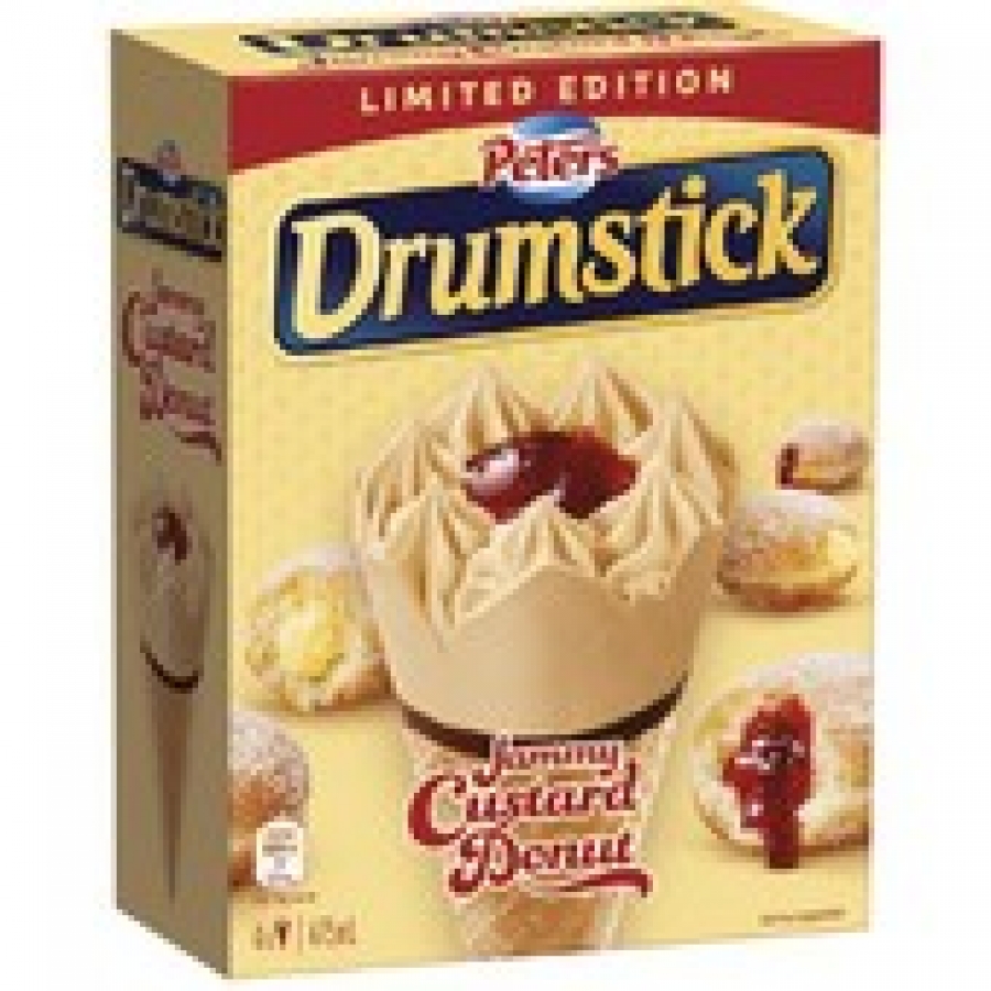 Peters Drumstick Jammy Custard Donut 4 pack 475mL