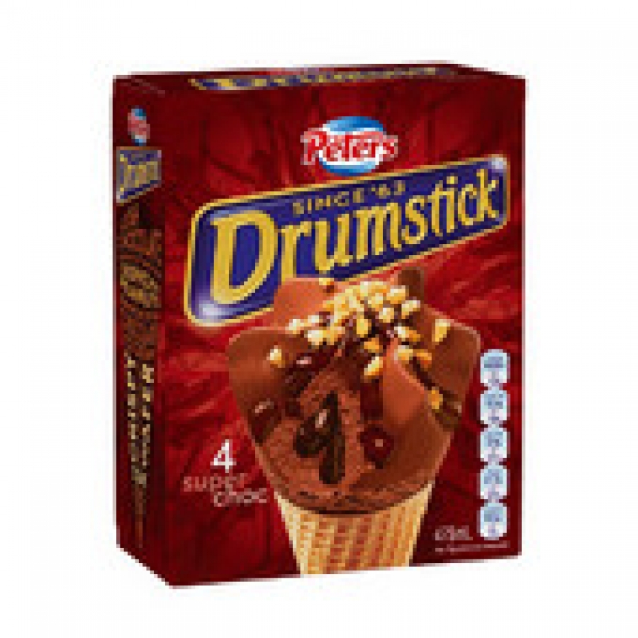 Peters Drumstick Super Chocolate 4 pack 475mL