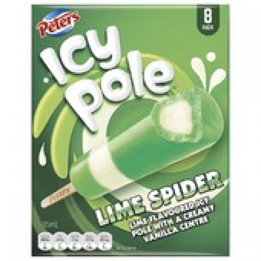 Peters Lime Spider Icy Poles 8 pack 535mL