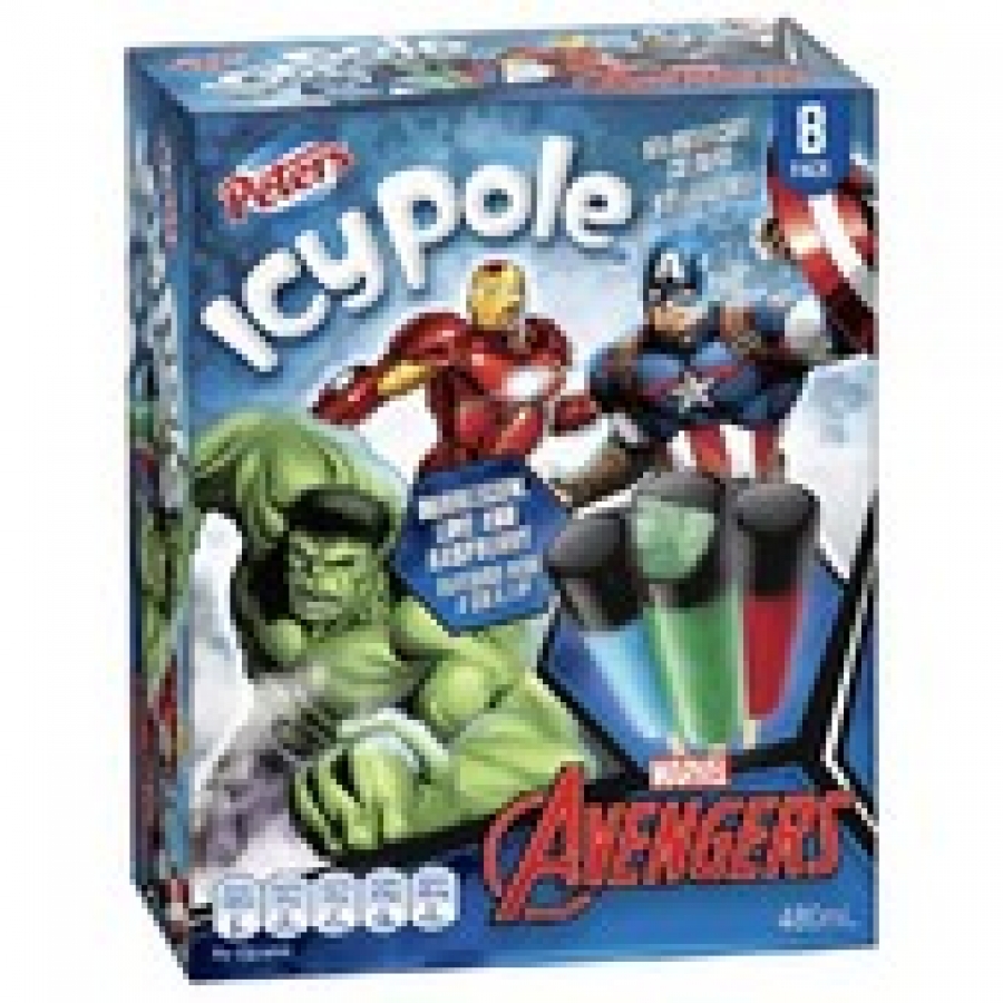 Peters Marvel Avengers Icy Pole 8 Packs 480mL
