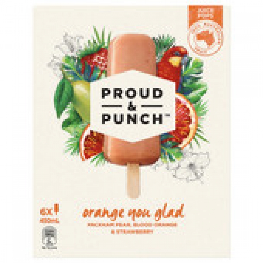 Peters Proud & Punch Orange You Glad Frozen Juice Sticks 6 pack 450mL