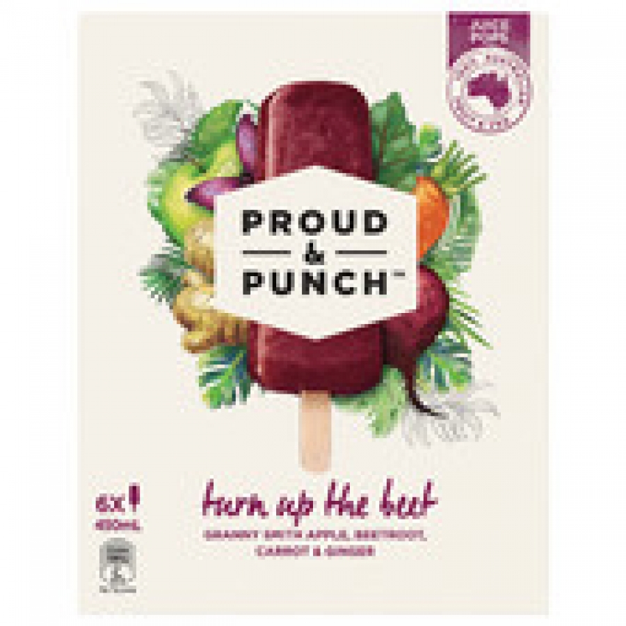 Peters Proud & Punch Turn Up The Beet Frozen Juice Sticks 6 pack 450mL