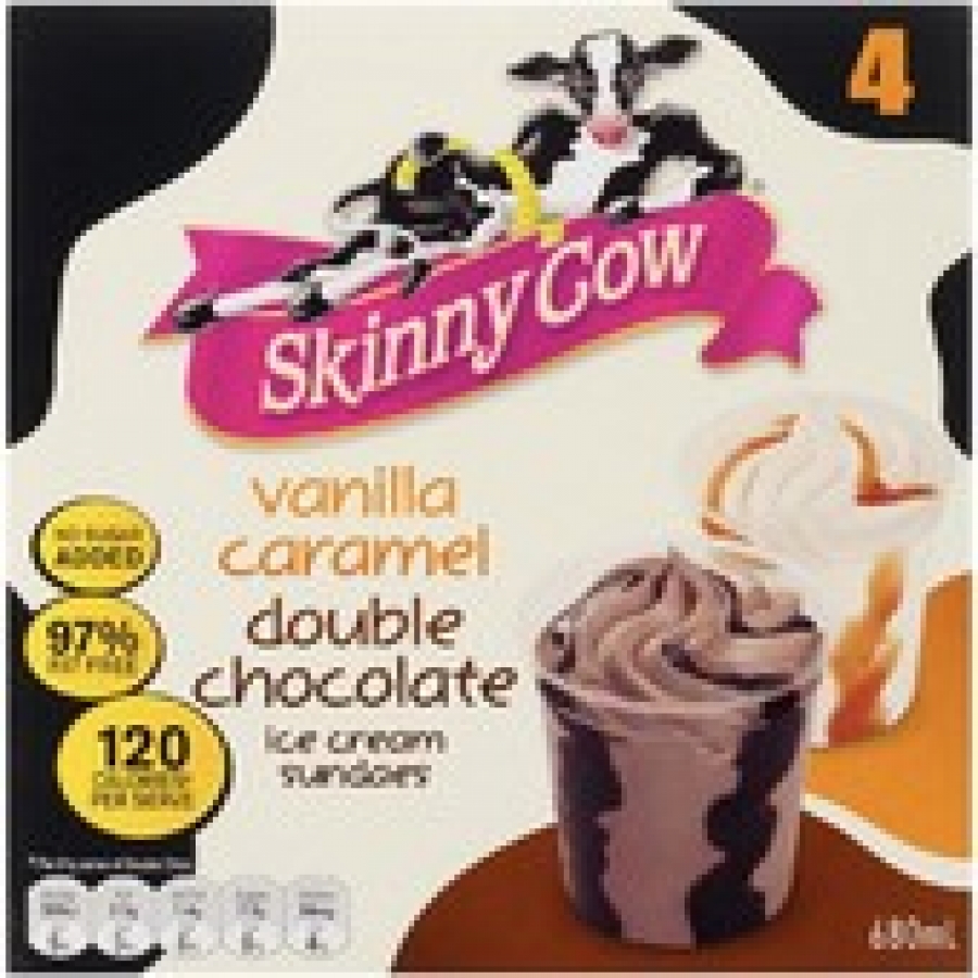 Peters Skinny Cow Chocolate Vanilla & Caramel Cups 4 pack 680mL