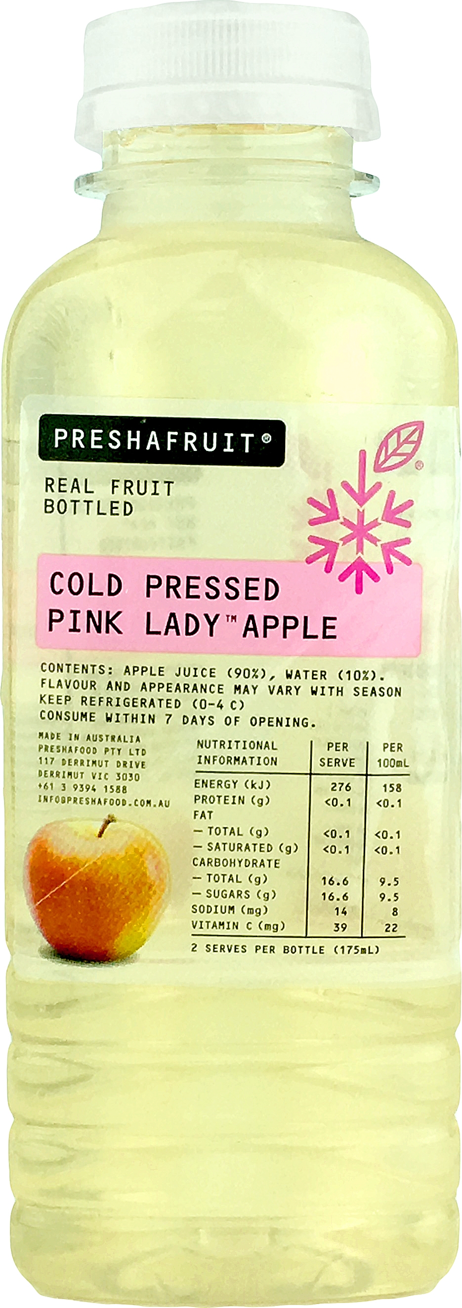 Preshafruit Chilled Pressed Pink Lady Apple Juice 1L