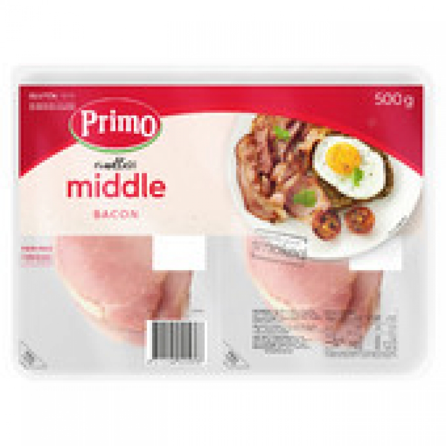 Primo Rindless Middle Bacon Twin Pack 500g