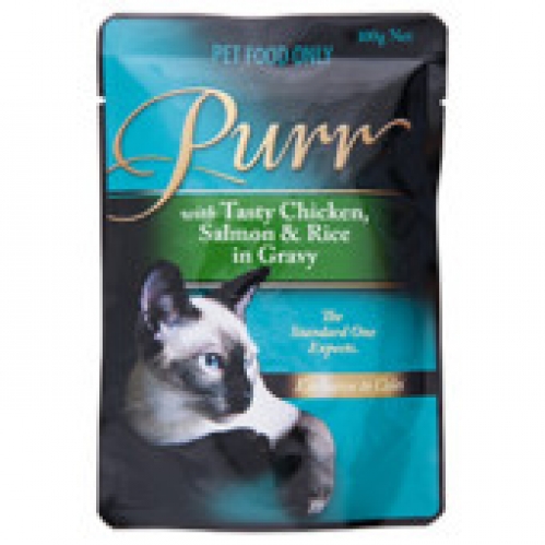 Purr Chicken Rice & Salmon Pouch Cat Food 100g