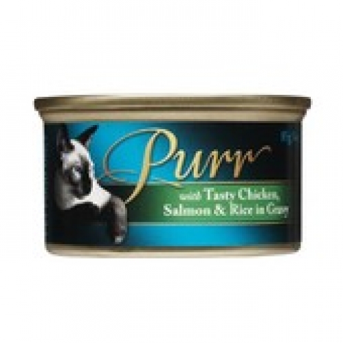 Purr Chicken Salmon & Rice in Gravy Cat Food 85g