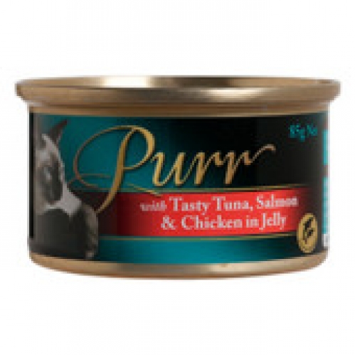 Purr Flaked Tuna & Salmon Jelly Cat Food 85g