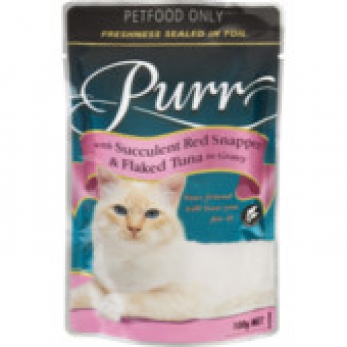 Purr Snapper & Tuna in Gravy Pouch Cat Food 100g