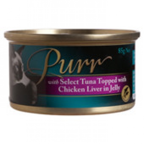 Purr Tuna with Chicken Liver in Jelly Cat Food 85g