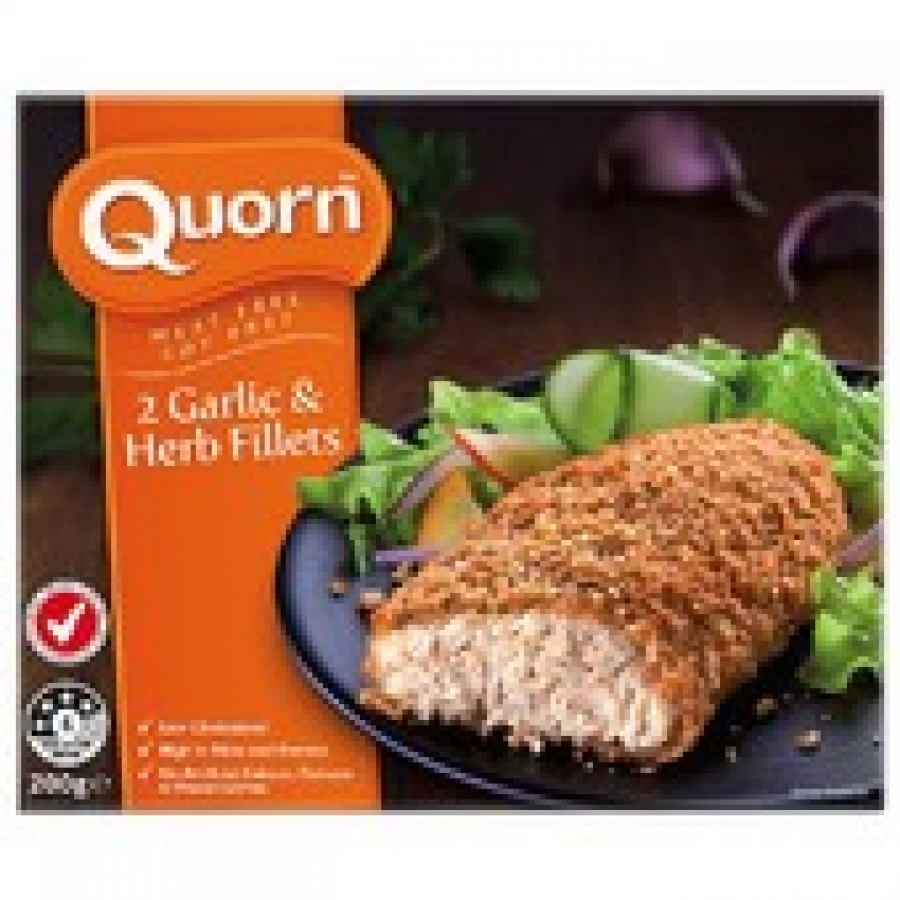 Quorn Frozen Garlic & Herb Meat Free Soy Free Fillets 200g