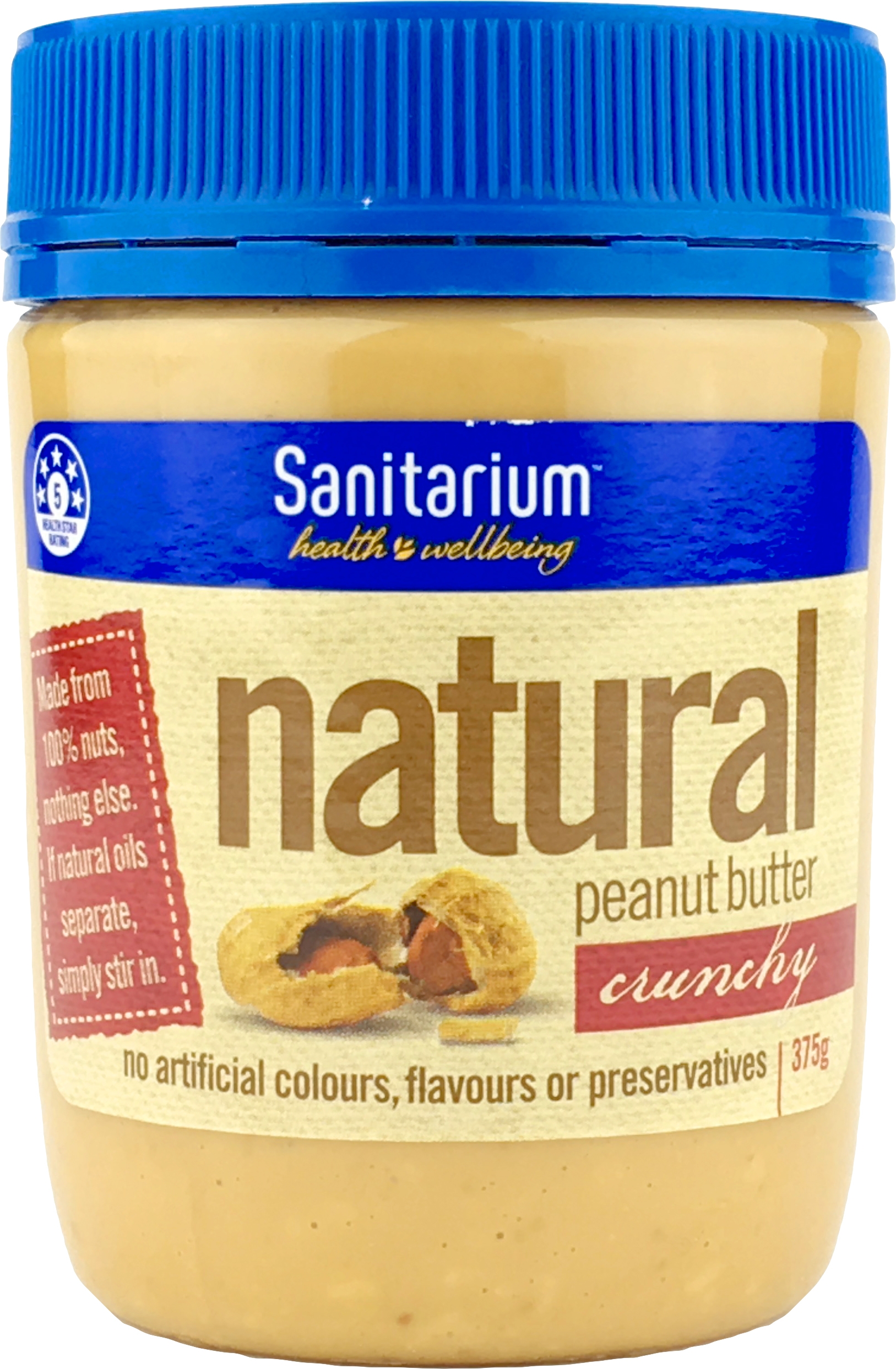 Sanitarium Crunchy Natural Peanut Butter 375g