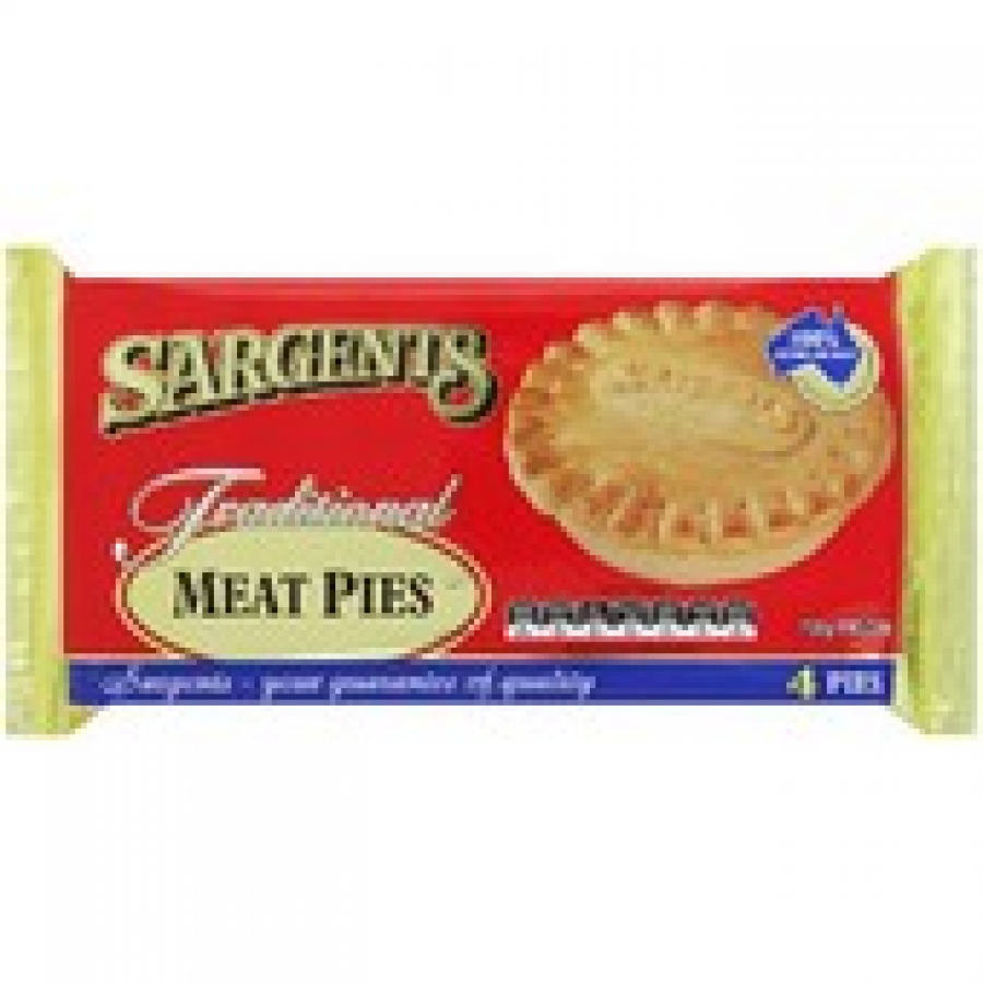 Sargents Frozen Traditional Meat Pie 4 pack 700g