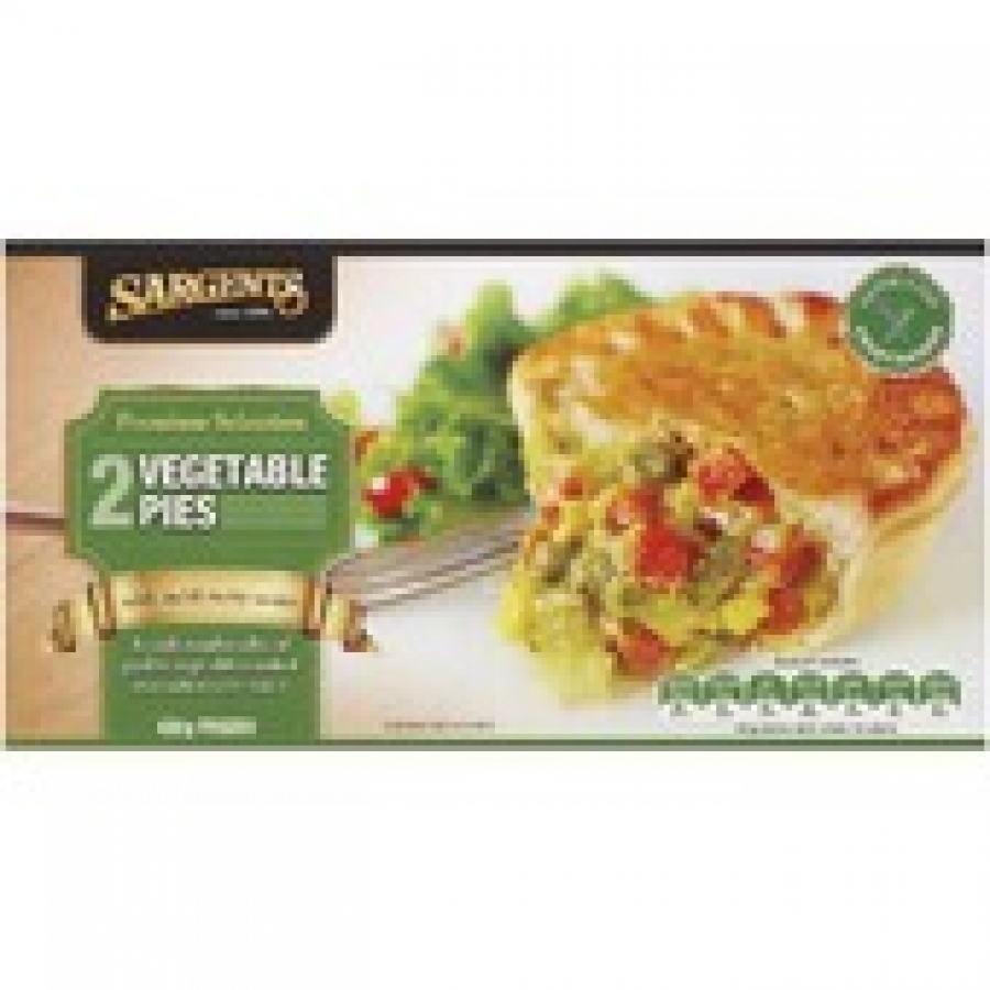 Sargents Premium Frozen Vegetable Pies 2 pack 420g
