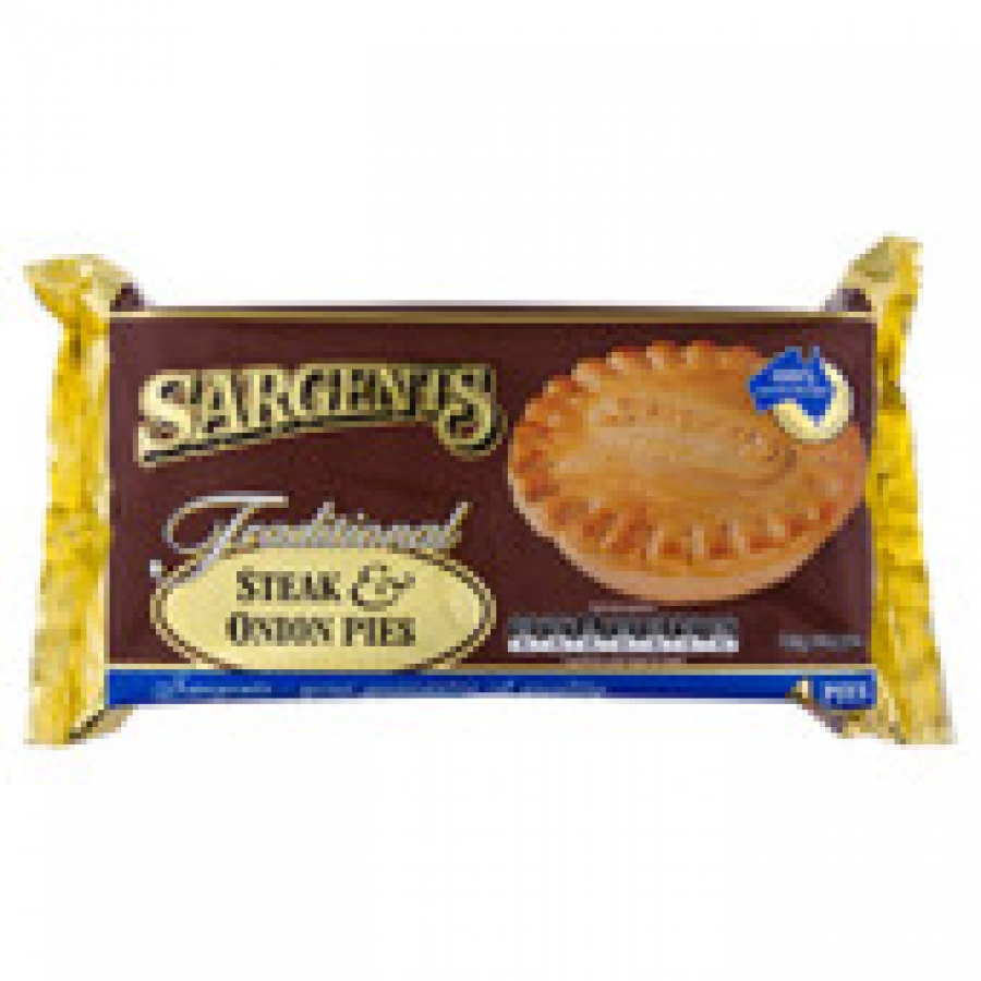 Sargents Traditional Steak & Onion Frozen Pie 4 pack 700g