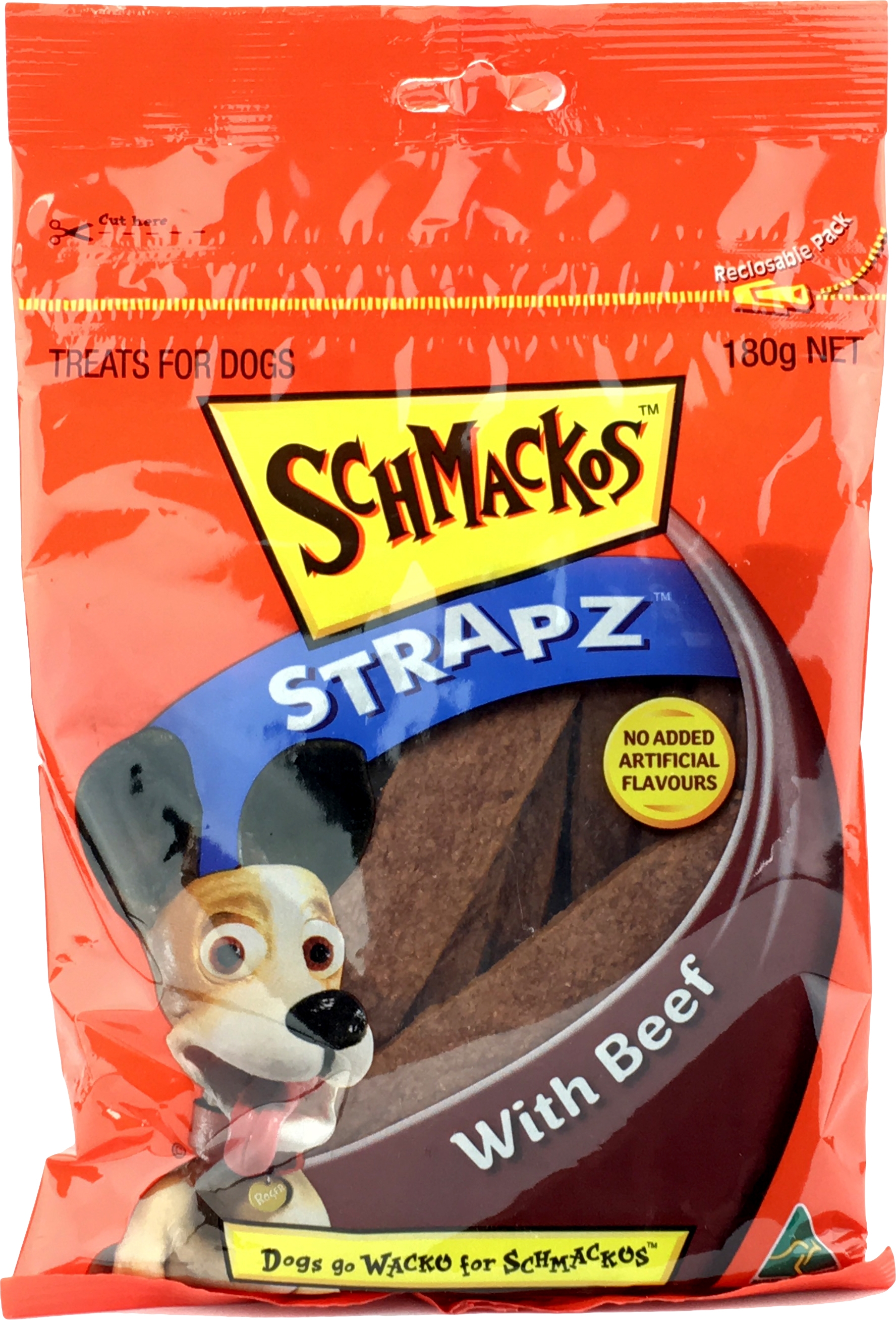 Schmackos Strapz with Real Beef Dog Treats 180g
