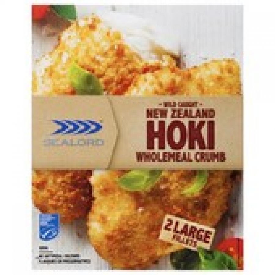 Sealord Wholemeal Crumbed Frozen Hoki Fillets 300g