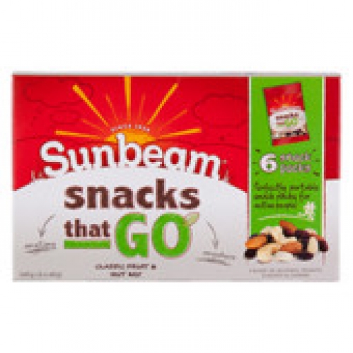 Sunbeam Snacks That Go Classic Fruit & Nut Mix Snack 6 Pack 240g