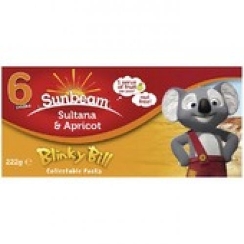 Sunbeam Sultanas & Apricot Snack 6 Pack 222g