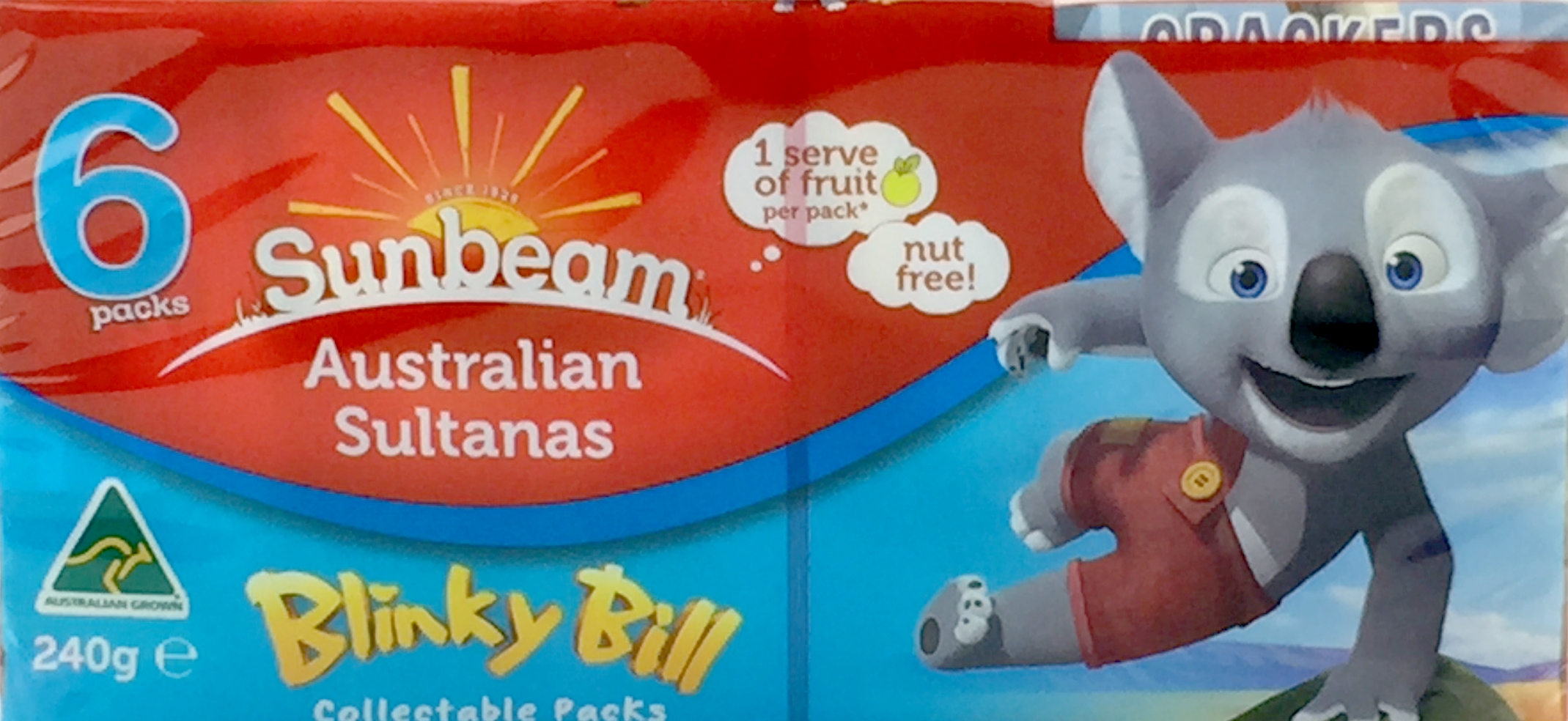 Sunbeam Sultanas Snack 6 Pack 240g