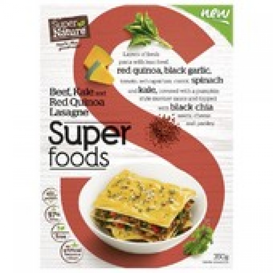 Super Nature Super Foods Beef Kale Red Quinoa Lasagne Frozen Meal 350g