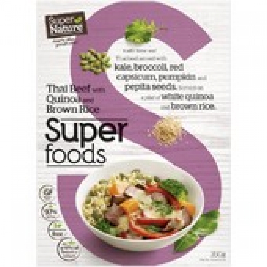 Super Nature Thai Beef Quinoa Brown Rice Frozen Meal 350g
