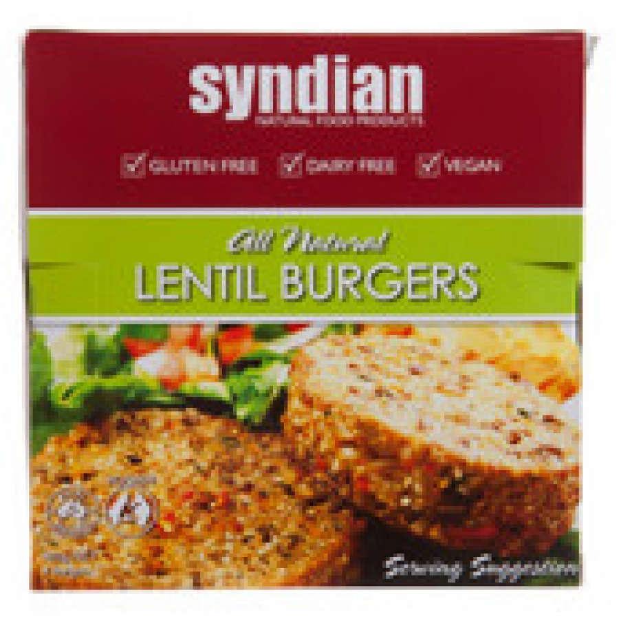 Syndian Natural Food Frozen Lentil Burgers 400g