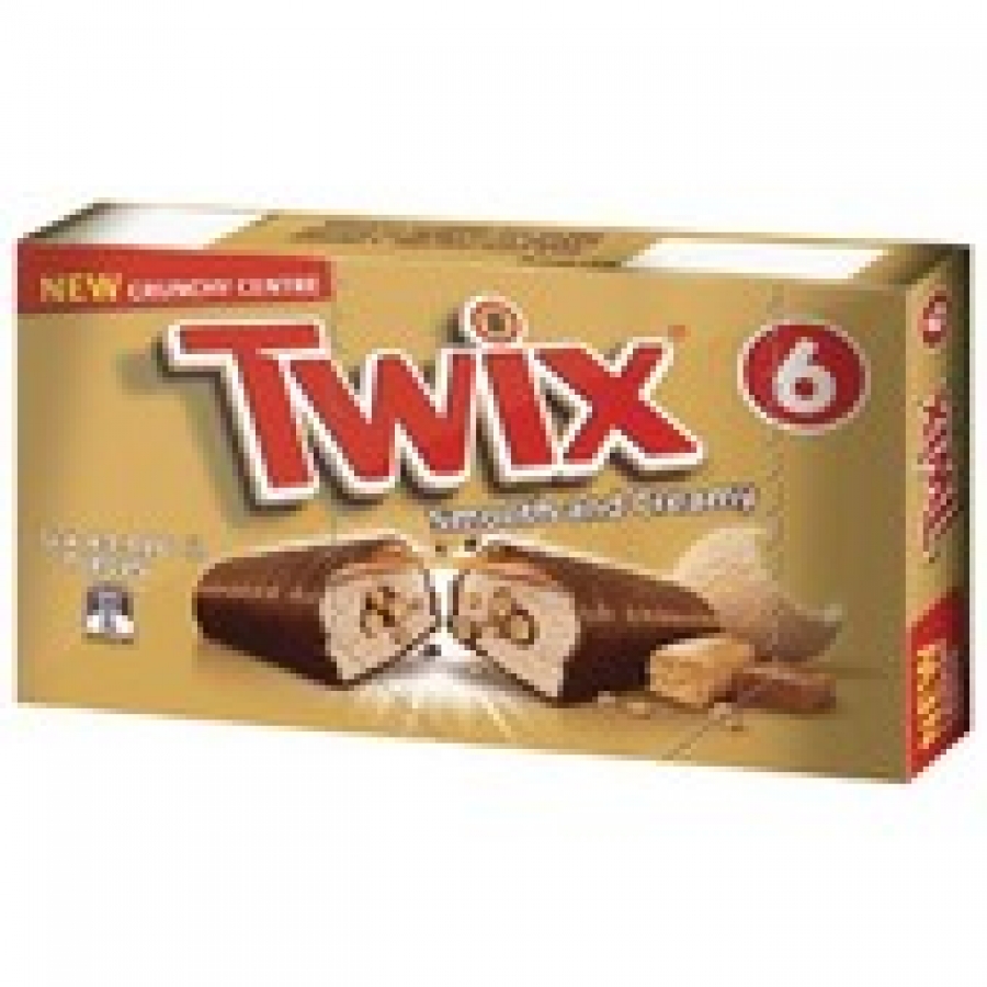 Twix Frozen Ice Cream Bars 6 pack 258mL