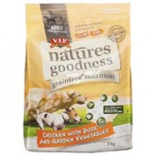 V.I.P. Natures Goodness Grain Free Chicken Duck & Vegetable Dry Dog Food 3kg