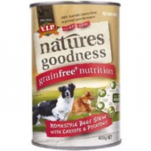 V.I.P. Natures Goodness Home Style Beef Stew with Carrots & Potatoes Canned Dog Food 400g
