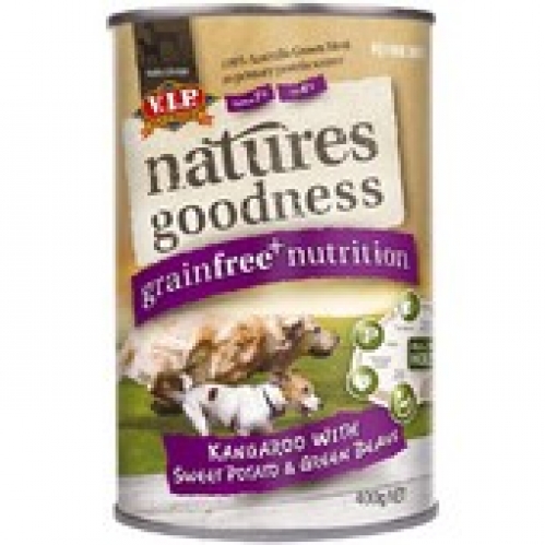 V.I.P. Natures Goodness Kangaroo with Sweet Potato & Green Beans Canned Dog Food 400g