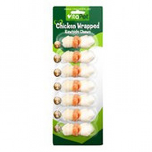 Vitapet Chicken Wrapped Rawhide Mini Bones 7 pack