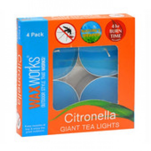 Waxworks Citronella Giant Tea Lights 4 pack