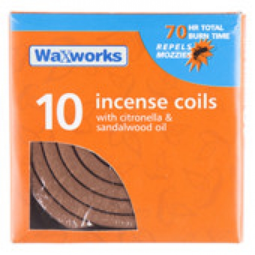Waxworks Citronella & Sandalwood Incense Coil 10 pack