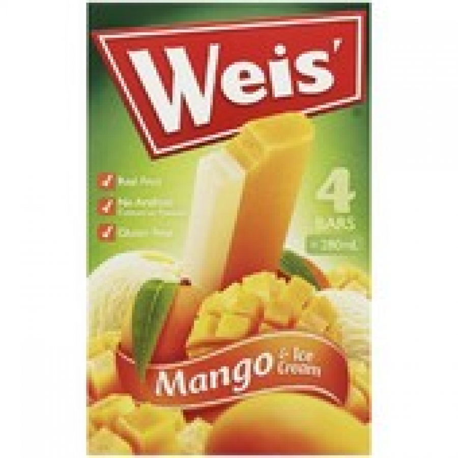 Weis Mango Fruit Ice Bars 4 pack 280mL