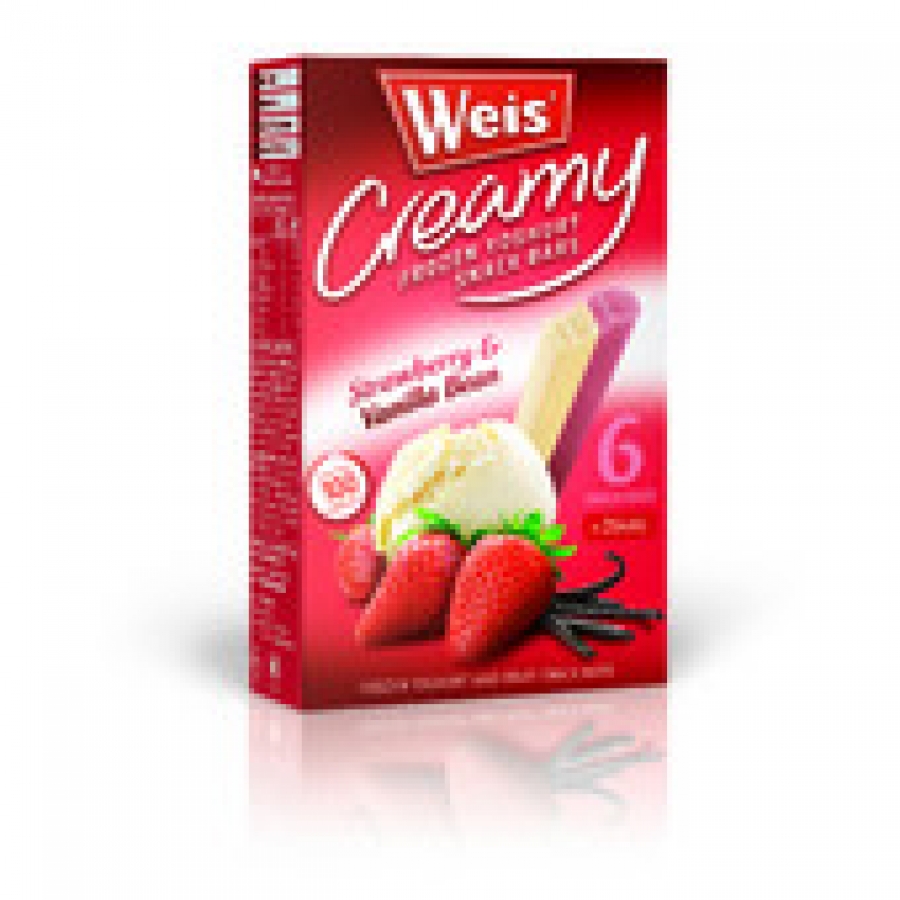 Weis Strawberry & Vanilla Bean Frozen Yoghurt Bars 6 pack 264mL
