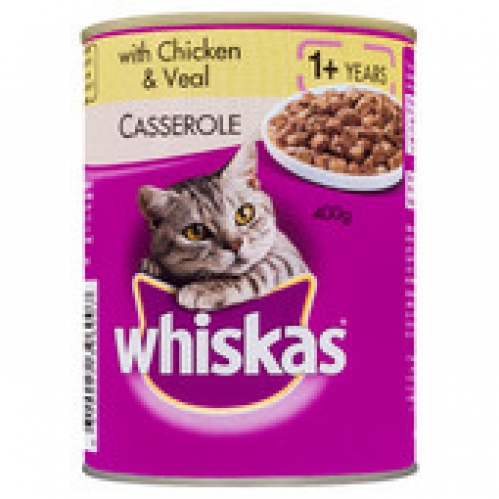 Whiskas Casserole Chicken & Veal Canned Cat Food 400g