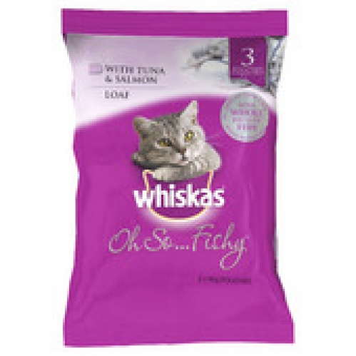 Whiskas Oh So Meaty Tuna & Salmon In Sauce Cat Food 85g 3 pack