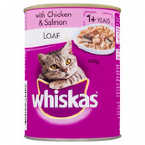 Whiskas Salmon & Chicken Loaf Canned Cat Food 400g
