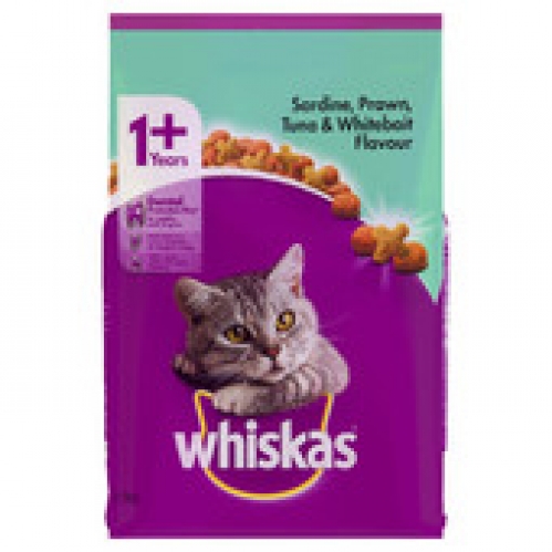 Whiskas Sardine Prawn Tuna & Whitebait Adult Dry Cat Food 2.5kg